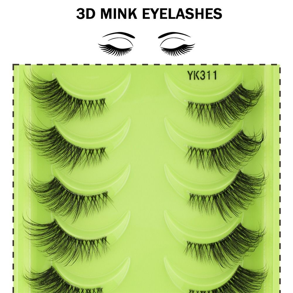 Faux Mink Half Lashes Natural Look Clear Band Fake Eyelashes